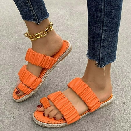 Follure Fashion Summer Women Slippers Flat Solid Color Linen Sole Pleated Set Toe Comfortable Casual
Follure Fashion Summer Women Slippers Flat Solid Color Linen Sole Pleated Set Toe Comfortable Casual