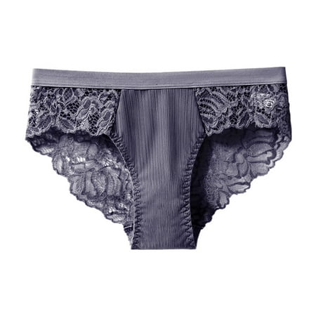 Spdoo Lace Panties for Women Bikini Underwear Hipster Underpants Briefs Lingerie Gray S