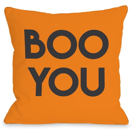 "Boo You" Indoor Throw Pillow by OneBellaCasa, 18"x18"