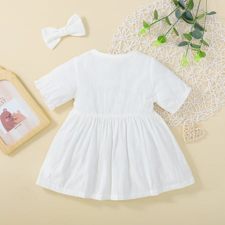 Cathalem 2t Dress Toddler Baby Kids Girl Dresses Outfits Solid Color Short Sleeves Single Breasted Dress Simple Long Sleeve Dress Dress White 12-18 Months
Cathalem 2t Dress Toddler Baby Kids Girl Dresses Outfits Solid Color Short Sleeves Single Breasted Dress Simple Long Sleeve Dress Dress White 12-18 Months