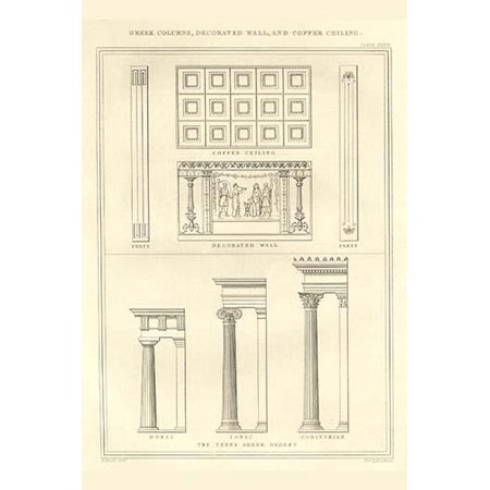 Greek Columns decorated Walls & Coffer Ceilings High quality vintage art reproduction by Buyenlarge One of many rare and wonderful images brought forward in time I hope they bring you pleasure each
