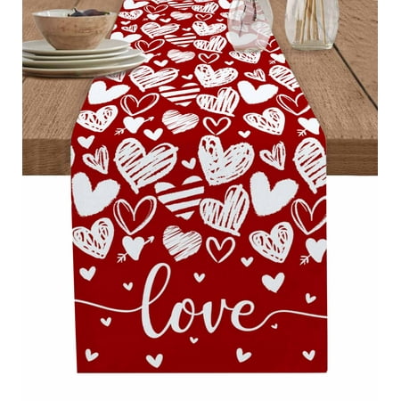 Table Runner Dresser Scarves 120 Inch Long Valentine s Day Romantic Love Heart Linen Dining Table Runners Hearts Sketch on Red Tabletop Scarf for Wedding Holiday Party Kitchen
Table Runner Dresser Scarves 120 Inch Long Valentine s Day Romantic Love Heart Linen Dining Table Runners Hearts Sketch on Red Tabletop Scarf for Wedding Holiday Party Kitchen
