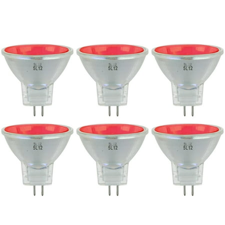 6 Pack Sunlite 20 Watt 10° Narrow Spot Colored MR11 Mini Reflector with Cover Guard GU4 Base Red
6 Pack Sunlite 20 Watt 10° Narrow Spot Colored MR11 Mini Reflector with Cover Guard GU4 Base Red