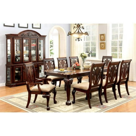 Furniture of America Harsburough Classic 9 Piece Dining Table Set