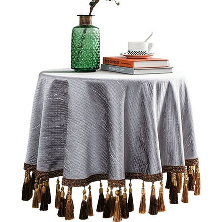 Tablecloth For Round Table High Precision Fabric Tablecloth With Tassel Elegant Heavy Polyester Table Cover For Balcony Cafe Garden Outdoor -Grey-280cm
Tablecloth For Round Table High Precision Fabric Tablecloth With Tassel Elegant Heavy Polyester Table Cover For Balcony Cafe Garden Outdoor -Grey-280cm