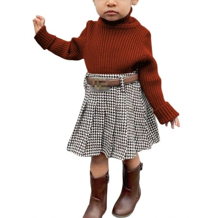 LisenraIn Toddler Baby Girls Set Two-Piece Turtleneck Knit Sweater Pleated Mini Skirts Outfit
LisenraIn Toddler Baby Girls Set Two-Piece Turtleneck Knit Sweater Pleated Mini Skirts Outfit