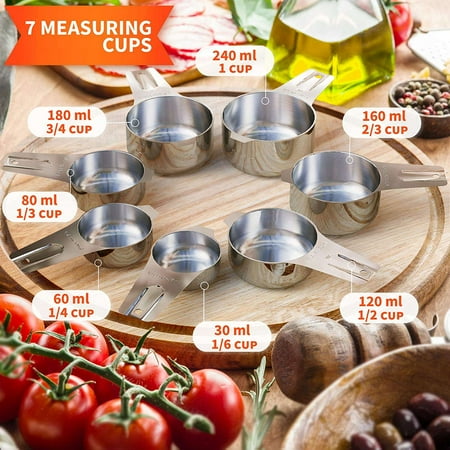 Cake measuring spoon Stainless Steel Measuring Cups and Spoons Set of 14 Pieces 7 Nesting Cups and 7 Stackable Spoons Professional Portable
Cake measuring spoon Stainless Steel Measuring Cups and Spoons Set of 14 Pieces 7 Nesting Cups and 7 Stackable Spoons Professional Portable