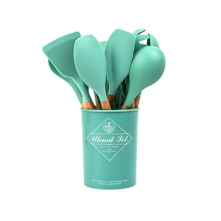 Kitchen Utensils Set 12 Pcs Non-Stick Silicone Cooking Utensils Set(With storage bucket) Sturdy Wooden Handle Heat Resistance Silicone Spatula Spoon Kitchen Gadgets Utensils Set
Kitchen Utensils Set 12 Pcs Non-Stick Silicone Cooking Utensils Set(With storage bucket) Sturdy Wooden Handle Heat Resistance Silicone Spatula Spoon Kitchen Gadgets Utensils Set