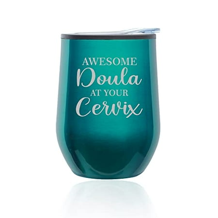 Stemless Wine Tumbler Coffee Travel Mug Glass with Lid Awesome Doula At Your Cervix Funny Midwife Labor Pregnancy (Turquoise Teal)
Stemless Wine Tumbler Coffee Travel Mug Glass with Lid Awesome Doula At Your Cervix Funny Midwife Labor Pregnancy (Turquoise Teal)