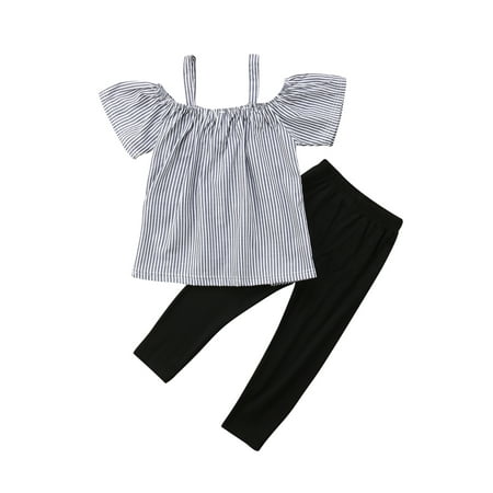 New Toddler Kids Baby Girl Outfits Off Shoulder Tops T-Shirt Striped Print Pants 2PCs Outfits
New Toddler Kids Baby Girl Outfits Off Shoulder Tops T-Shirt Striped Print Pants 2PCs Outfits