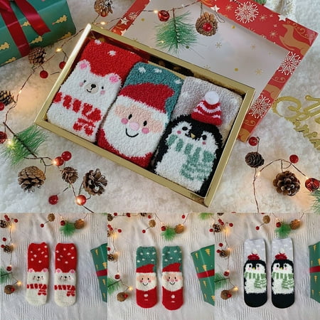 Qazqa Women Cartoon Mid Tube Christmas Tree Santa Christmas Socks Holiday Socks