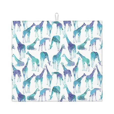 Uemuo Cool Giraffe Pattern Dish Drying Mat 16*18 inch Absorbent Dish Drainer Kitchen Counter Large Size Dish Drying Pad for Countertops Sinks Draining Racks
Uemuo Cool Giraffe Pattern Dish Drying Mat 16*18 inch Absorbent Dish Drainer Kitchen Counter Large Size Dish Drying Pad for Countertops Sinks Draining Racks