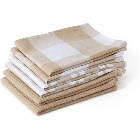 Homes Kitchen Dish Towels X-Large 18 x 28 inch (6 pcs Set of Waffles Stripe & Checks) Absorbent Tea Towels for Cleaning and Quick-Drying Cotton - Beige
Homes Kitchen Dish Towels X-Large 18 x 28 inch (6 pcs Set of Waffles Stripe & Checks) Absorbent Tea Towels for Cleaning and Quick-Drying Cotton - Beige