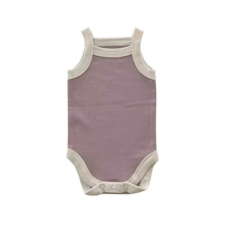 Larisalt Baby Bodysuit Boy Winter Toddler Baby Short Sleeves Jumpsuits Purple