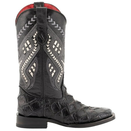 Ferrini Womens Bronco Pirarucu Square Toe Dress Boots Mid Calf Low Heel 1-2