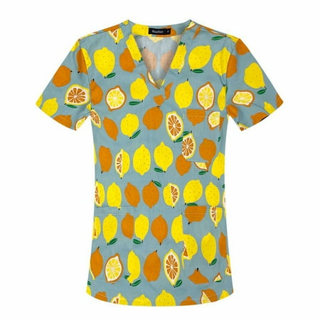 DNDKILG Womens Casual V Neck Nursing Scrubs Working Pockets Scrubs Top Graphic Uniform Short Sleeve Professionals T Shirt Yellow L
DNDKILG Womens Casual V Neck Nursing Scrubs Working Pockets Scrubs Top Graphic Uniform Short Sleeve Professionals T Shirt Yellow L