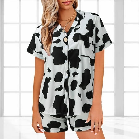ZHIYU Women Print Pajamas Set Sleepwear Lingerie V Neck Shirt Shorts Short Sleeve Nightwear Homewear
ZHIYU Women Print Pajamas Set Sleepwear Lingerie V Neck Shirt Shorts Short Sleeve Nightwear Homewear