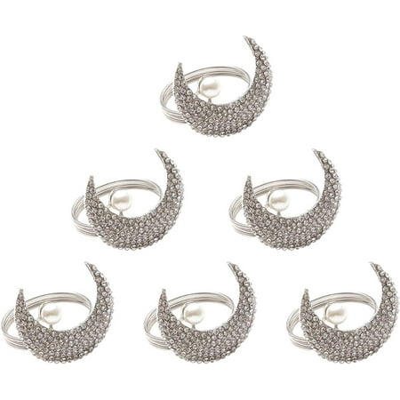 Set of 6 Napkin Ring Moon Decorative Elegant Napkin Holder Rhinestone Napkin Buckle for Wedding Banquet Birthday Holiday Daily Dinner Party (Silver)
Set of 6 Napkin Ring Moon Decorative Elegant Napkin Holder Rhinestone Napkin Buckle for Wedding Banquet Birthday Holiday Daily Dinner Party (Silver)