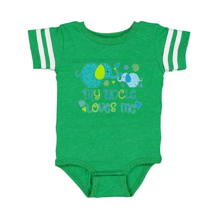 Inktastic My Uncle Loves Me- Cute Elephants Gift Baby Boy or Baby Girl Bodysuit