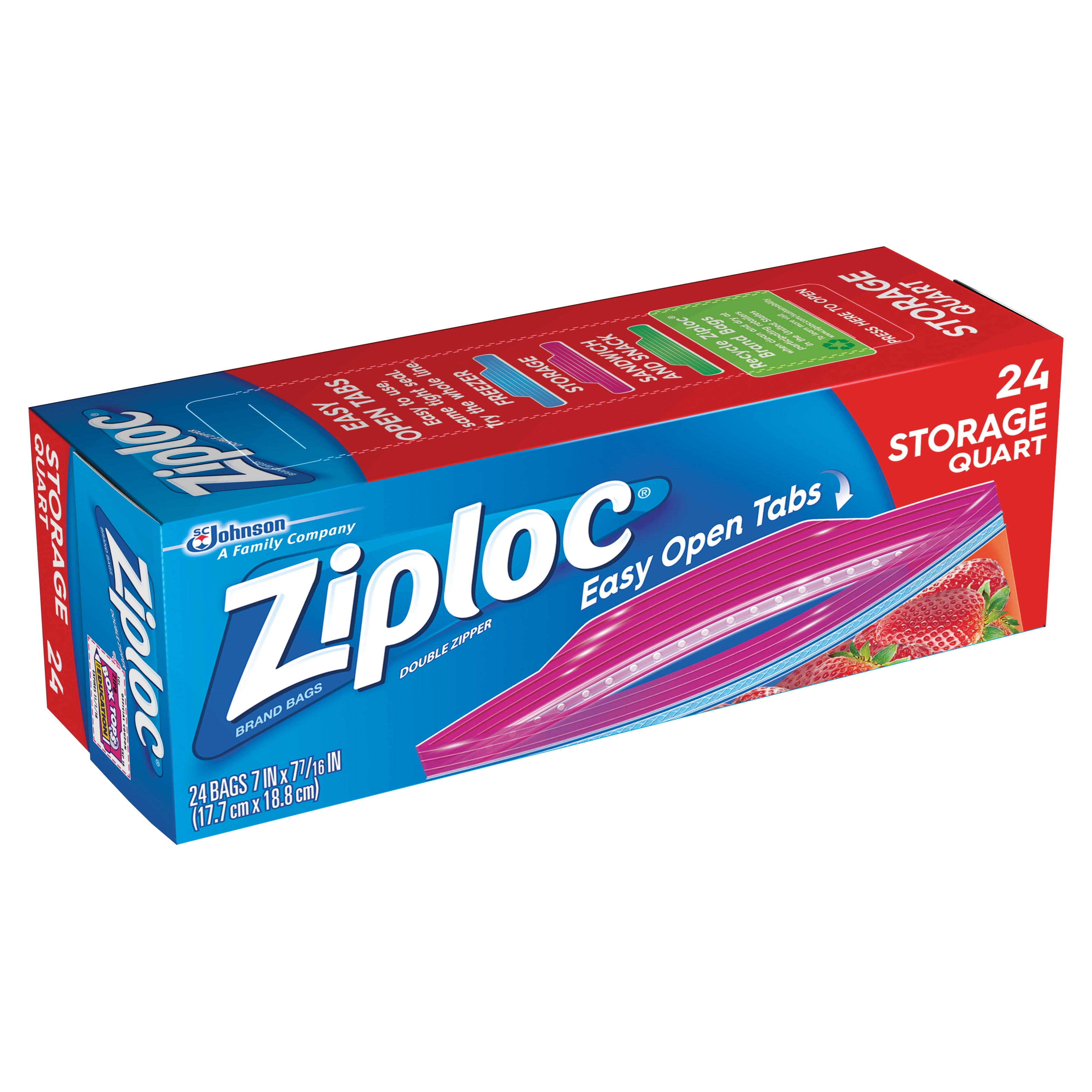 Ziploc Storage Bags Quart Count