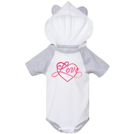 Inktastic Love in Red and Pink with Heart Gift Baby Boy or Baby Girl Bodysuit