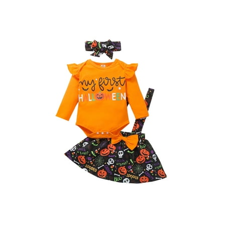 Luckinbaby Girl’s Halloween Print Romper and Suspender Skirt with Headband
Luckinbaby Girl’s Halloween Print Romper and Suspender Skirt with Headband
