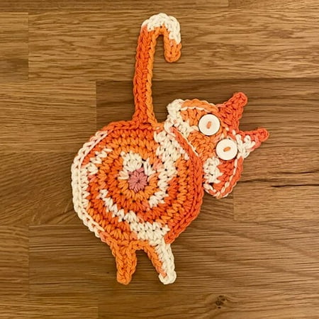 Aoliandatong Coasters For Cats Handmade Knitted Cat Butt Crochet Drinks Coasters Coaster For Office Bar Gifts For Cat Lovers(Orange)
Aoliandatong Coasters For Cats Handmade Knitted Cat Butt Crochet Drinks Coasters Coaster For Office Bar Gifts For Cat Lovers(Orange)