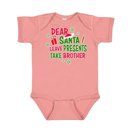 Inktastic Dear Santa Leave Presents Take Brother Gift Baby Boy or Baby Girl Bodysuit
Inktastic Dear Santa Leave Presents Take Brother Gift Baby Boy or Baby Girl Bodysuit