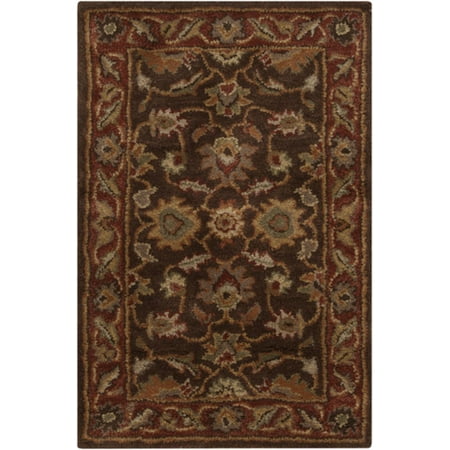 2' x 3' Anethancian Driftwood Brown and Red Clay Hand Tufted Wool Area Throw Rug