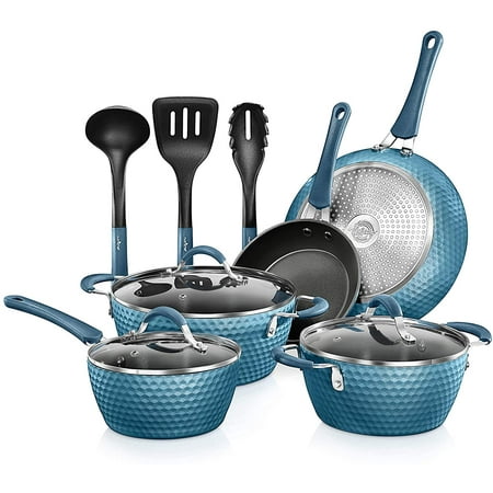 HPJNB Nonstick Cookware Excilon | Kitchen Ware Pots & Pan Set with Saucepan Frying Pans Cooking Pots Lids Utensil PTFE/PFOA/PFOS Free 11 Pcs Gray
HPJNB Nonstick Cookware Excilon | Kitchen Ware Pots & Pan Set with Saucepan Frying Pans Cooking Pots Lids Utensil PTFE/PFOA/PFOS Free 11 Pcs Gray