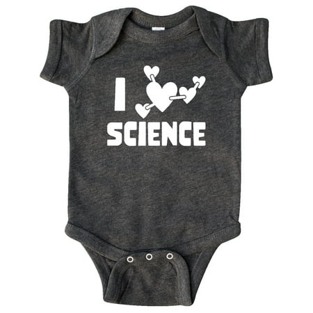 Inktastic I Love Science Heart Molecules Gift Baby Boy or Baby Girl Bodysuit