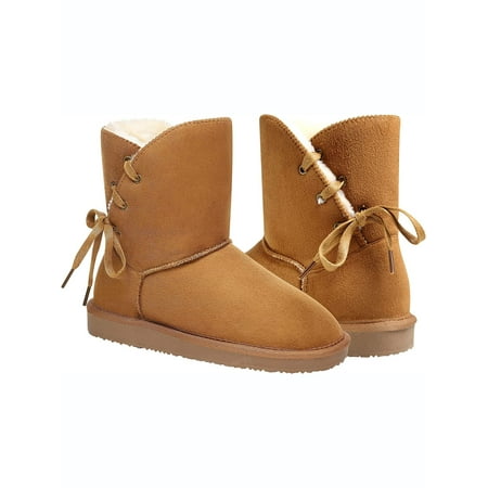 HStylish Mid-Calf Women s Winter Snow Boots Fur Lined Warm Slip on Side Bows Lace up Booties for Outdoor Brown Size 10
HStylish Mid-Calf Women s Winter Snow Boots Fur Lined Warm Slip on Side Bows Lace up Booties for Outdoor Brown Size 10