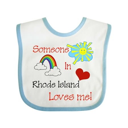 Inktastic Someone in Rhode Island Loves Me! Gift Baby Boy or Baby Girl Bib