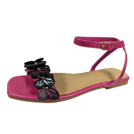 Ladies Fashion Summer Butterfly Decorative Open Toe Roman Buckle Sandals Women Thong Sandals with Heel Black Womens Sandals
Ladies Fashion Summer Butterfly Decorative Open Toe Roman Buckle Sandals Women Thong Sandals with Heel Black Womens Sandals