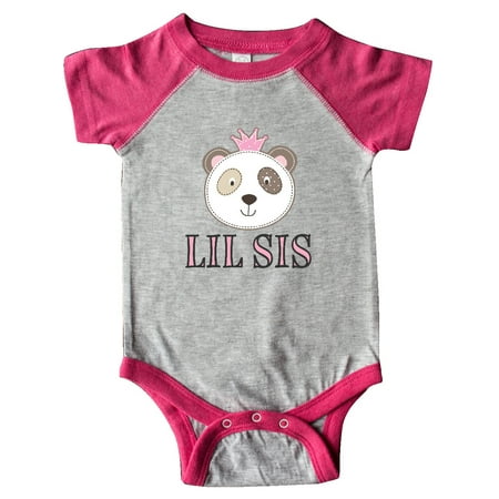 Inktastic Little Sister Panda Lil Sis Gift Baby Girl Bodysuit