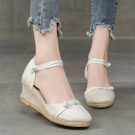 Cathalem Leisure Women Summer Weave Wedges Breathable Elastic Band Round Toe Sandals Comfortable Womens Hiking Sandals Size 7 1/2 White 7.5
Cathalem Leisure Women Summer Weave Wedges Breathable Elastic Band Round Toe Sandals Comfortable Womens Hiking Sandals Size 7 1/2 White 7.5