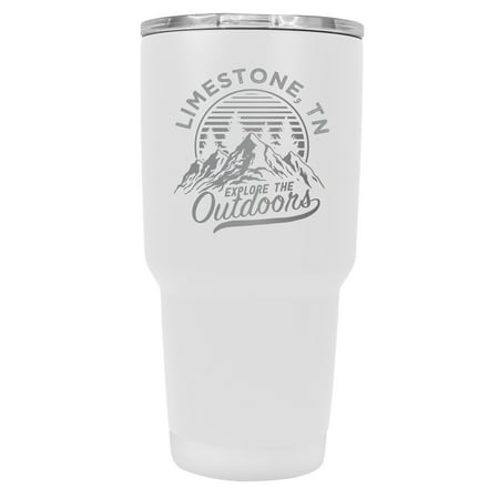 Limestone Tennessee Souvenir Laser Engraved 24 oz Insulated Stainless Steel Tumbler White White.