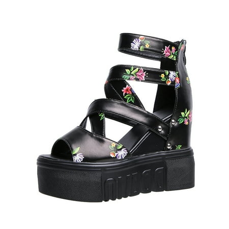 Pgeraug womens slippers Summer Women s Wedge Sandals High Heel Flower Cross Straps Fashion Roman Sandals mens slippers Black 38
Pgeraug womens slippers Summer Women s Wedge Sandals High Heel Flower Cross Straps Fashion Roman Sandals mens slippers Black 38