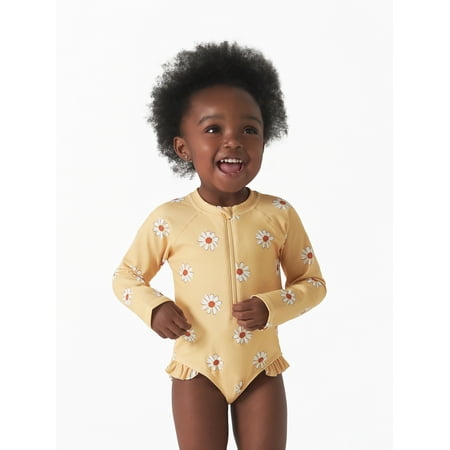 Modern Moments by Gerber Baby and Toddler Girls Long Sleeve Rash Guard Swimsuit with UPF 50+ Sizes 12M-5T
Modern Moments by Gerber Baby and Toddler Girls Long Sleeve Rash Guard Swimsuit with UPF 50+ Sizes 12M-5T