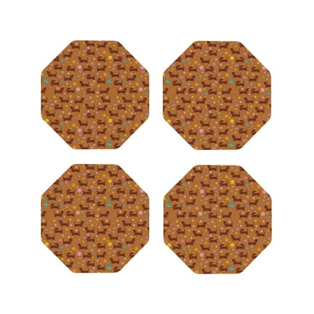 Coasters Set of 4 - Dachshund Dog Puppy Colorful Ball Drink Coasters for Tabletop Protection Leather Coasters for Living Room Decor and Housewarming Gift Octagon
Coasters Set of 4 - Dachshund Dog Puppy Colorful Ball Drink Coasters for Tabletop Protection Leather Coasters for Living Room Decor and Housewarming Gift Octagon