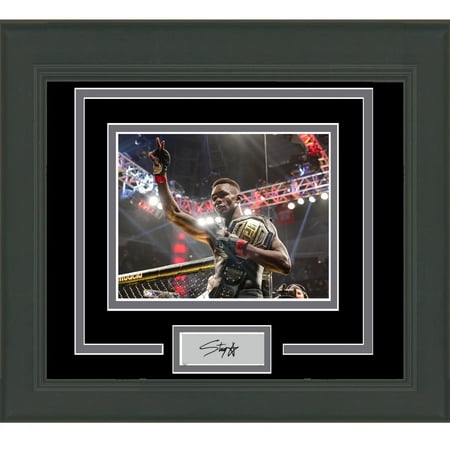 Framed Israel Adesanya Facsimile Laser Engraved Signature Auto UFC 15x16 Photo