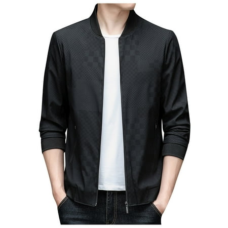 ketyyh-chn99 Jean Jacket Men Scrubs Jacket Workwear Revolution Zip Front