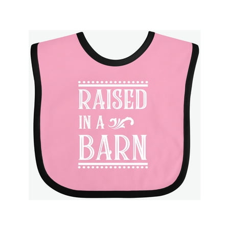 Inktastic RAISED in a BARN in White Gift Baby Boy or Baby Girl Bib