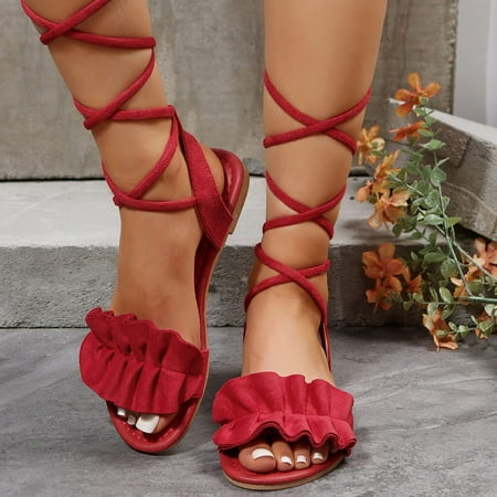 SHYYY 2024 T-Strap Sandals - Non-Slip Lace-Up Flats Solid Color Open Toe Casual Beach Comfort
SHYYY 2024 T-Strap Sandals - Non-Slip Lace-Up Flats Solid Color Open Toe Casual Beach Comfort