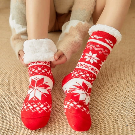 Women s Winter Super Soft Warm Fuzzy Fleece-Lined Grippers Slipper Socks Red One Size
Women s Winter Super Soft Warm Fuzzy Fleece-Lined Grippers Slipper Socks Red One Size