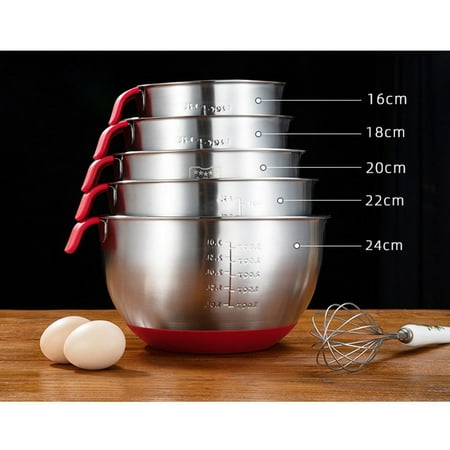Mulanimo Stainless Steel Bowl with Handle for Beat Eggs Stir Fruit Salad Nonslip Silicone Bottom Bowl
Mulanimo Stainless Steel Bowl with Handle for Beat Eggs Stir Fruit Salad Nonslip Silicone Bottom Bowl