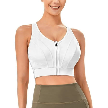 CtriLady Front Closure Sports Bras for Women High Impact Racerback with Zipper Workout Yoga Bas Padded Support Tops Gym Bra(White Medium)
CtriLady Front Closure Sports Bras for Women High Impact Racerback with Zipper Workout Yoga Bas Padded Support Tops Gym Bra(White Medium)
