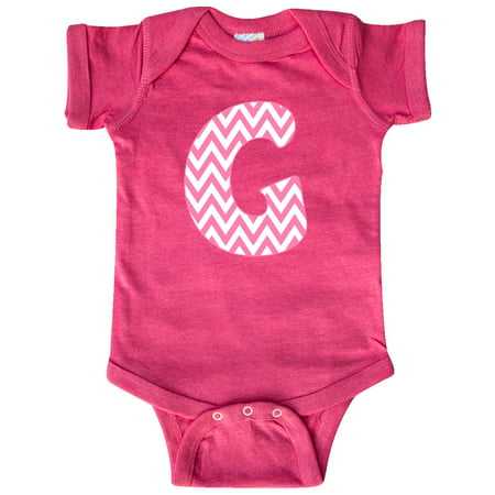 

Inktastic Cute Pink Chevron Initial G Gift Baby Boy or Baby Girl Bodysuit