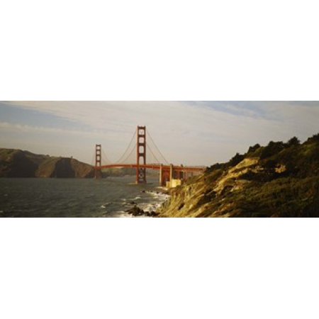 Bridge over a bay Golden Gate Bridge San Francisco California USA Canvas Art - Panoramic Images (36 x 13)