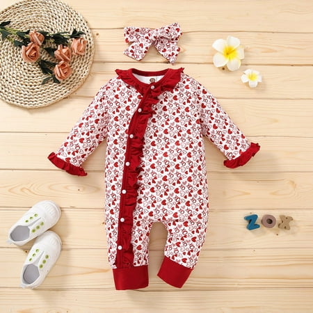 SPRING PARK 2Pcs/Set Valentine’s Day Romper Love Heart Print with Headband Baby Girls
SPRING PARK 2Pcs/Set Valentine’s Day Romper Love Heart Print with Headband Baby Girls